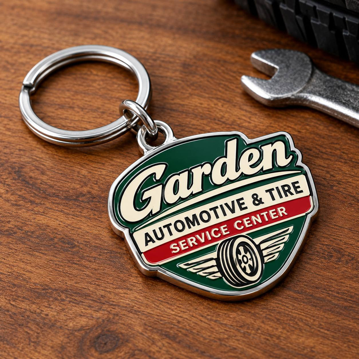 Garden Automotive & Tire Enamel Mechanic Keychain