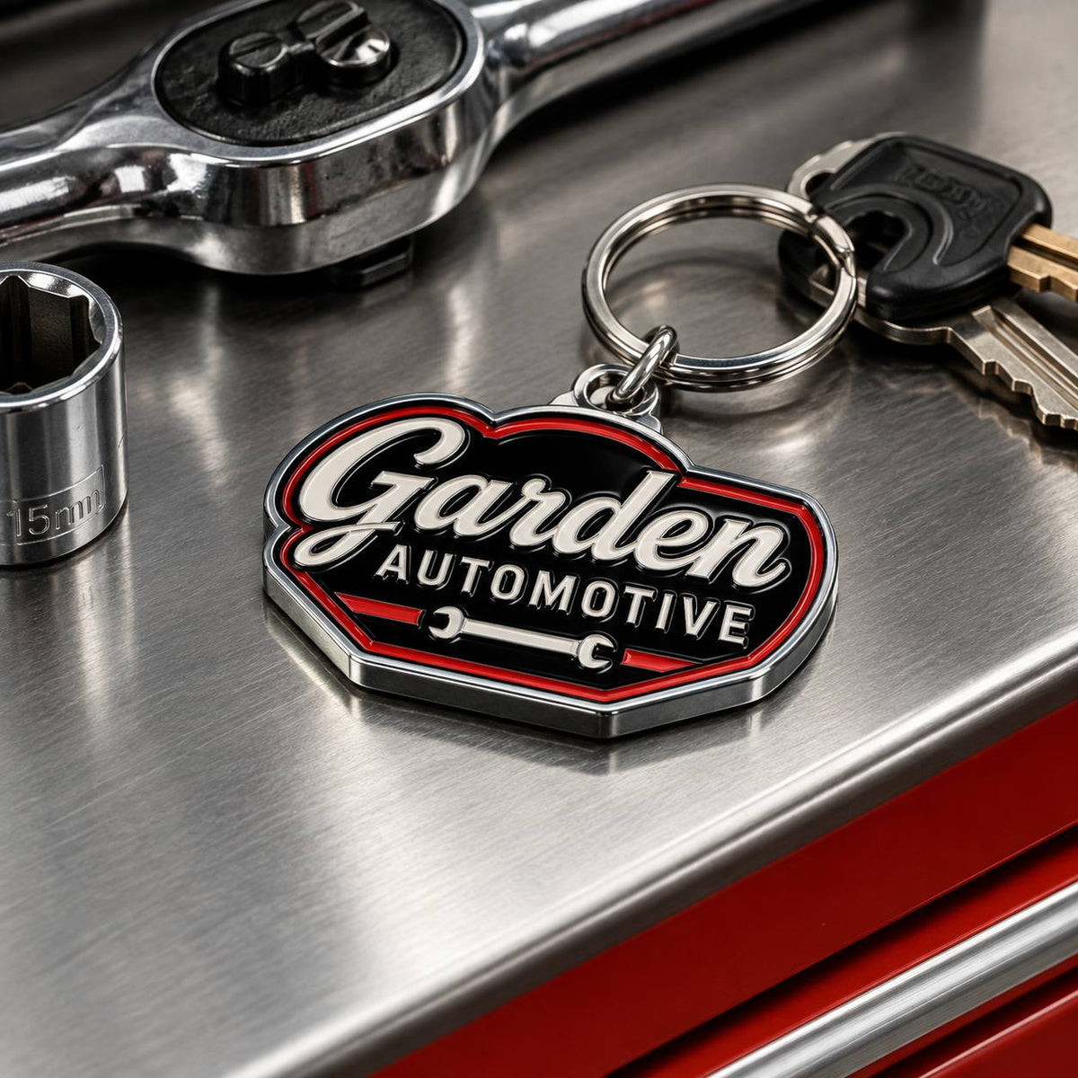 Garden Automotive & Tire Enamel Mechanic Keychain