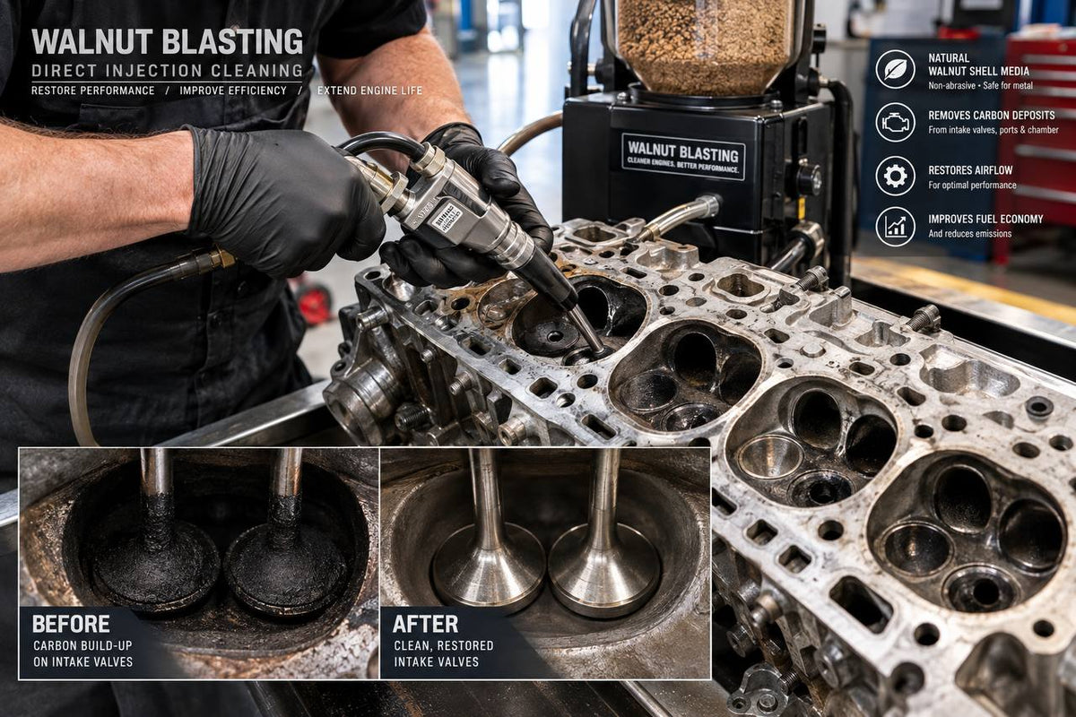 Engine Carbon Intake Valve Walnut Blasting & Direct Injection Decarbonization